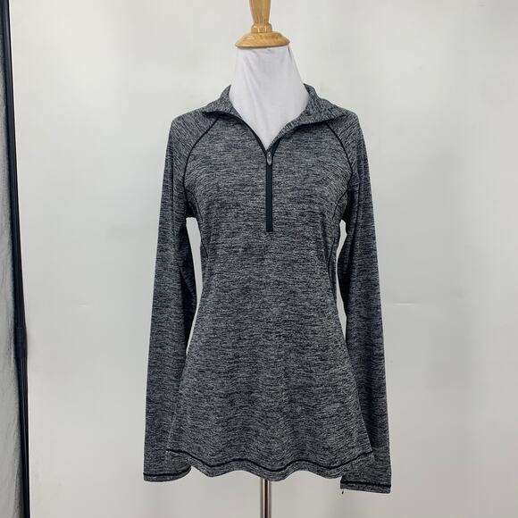 Under Armour Top Women M Medium Grey Semi Fitted HeatGear Reflective Long Sleeve - Picture 2 of 14